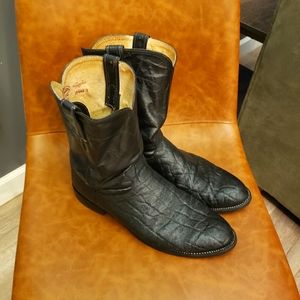 Justin Exotic Leather cowboy western boots size 12 D Preowned